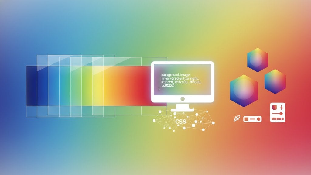 A vibrant digital illustration showing smooth color gradients flowing across layers of depth and dimension in modern design.